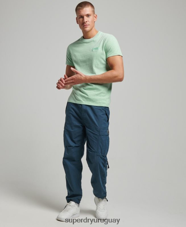 uy Superdry hombres playera de algodón orgánico con logo esencial verde DT2N8Z4 ropa
