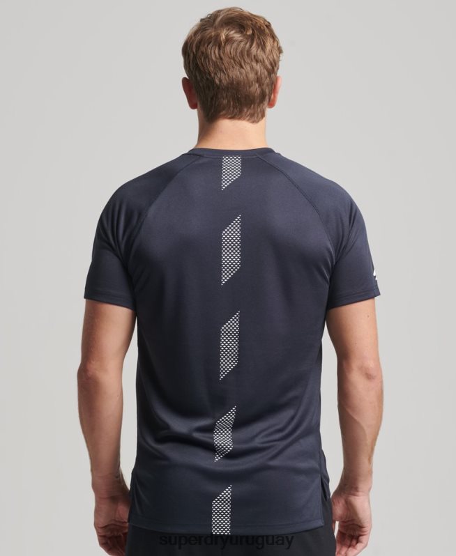 uy Superdry hombres playera de manga corta con gráfico de tren activo Armada DT2N8Z1429 ropa