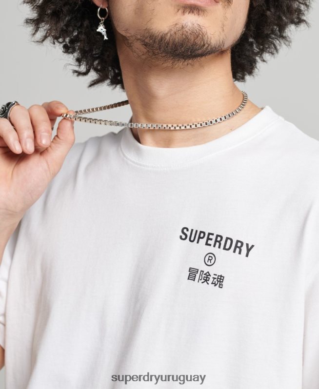 uy Superdry hombres playera deportiva code core blanco DT2N8Z4920 ropa
