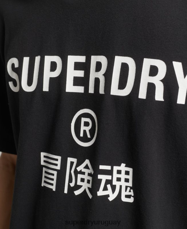 uy Superdry hombres playera deportiva code core negro DT2N8Z4841 ropa