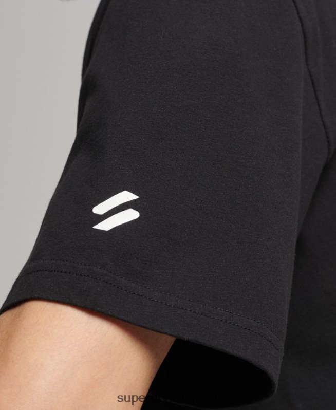 uy Superdry hombres playera deportiva code core negro DT2N8Z4841 ropa