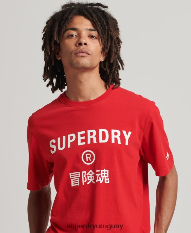 uy Superdry hombres playera deportiva code core rojo DT2N8Z4937 ropa