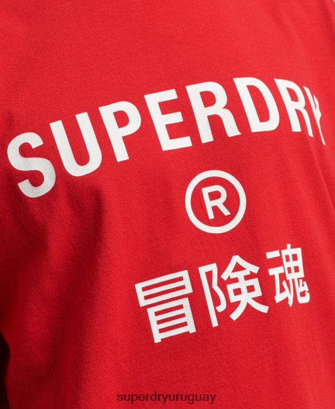 uy Superdry hombres playera deportiva code core rojo DT2N8Z4937 ropa