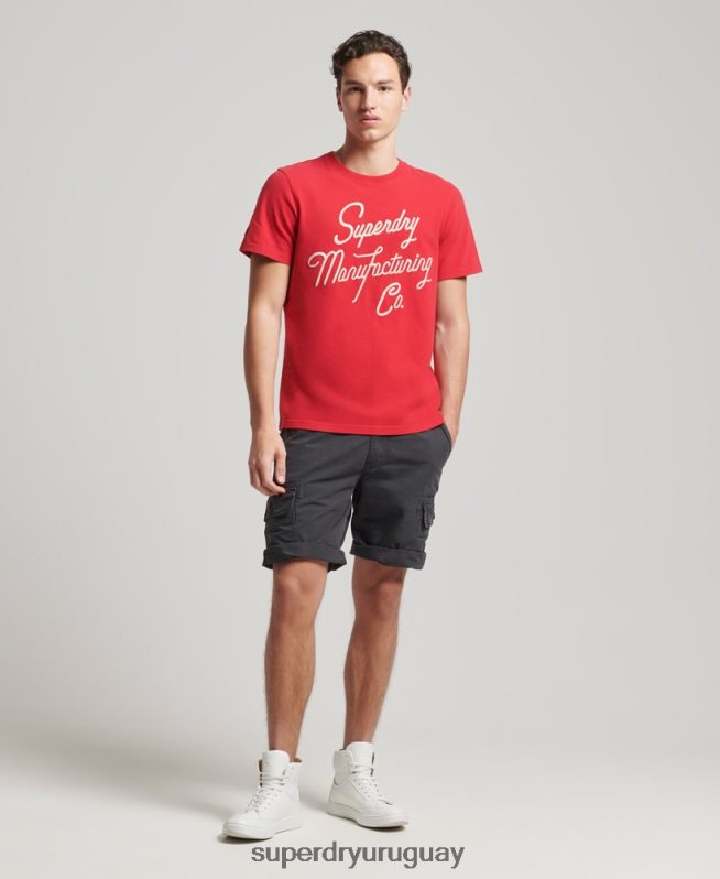 uy Superdry hombres playera estilo script vintage rojo DT2N8Z4890 ropa