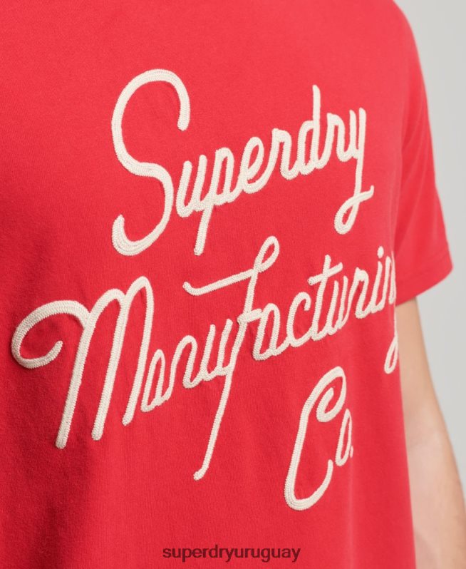 uy Superdry hombres playera estilo script vintage rojo DT2N8Z4890 ropa