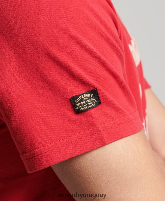 uy Superdry hombres playera estilo script vintage rojo DT2N8Z4890 ropa