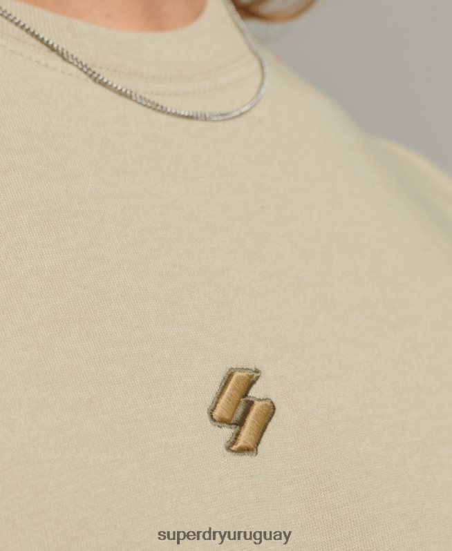uy Superdry hombres playera holgada con logo esencial beige DT2N8Z4970 ropa