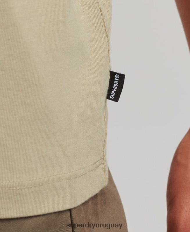 uy Superdry hombres playera holgada con logo esencial beige DT2N8Z4970 ropa