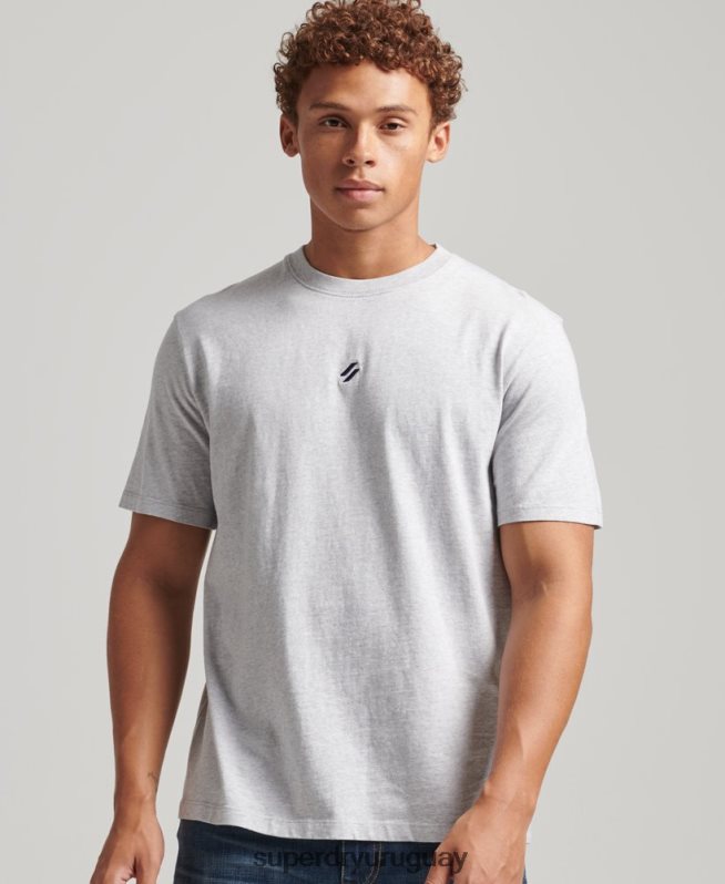 uy Superdry hombres playera holgada con logo esencial gris DT2N8Z4839 ropa