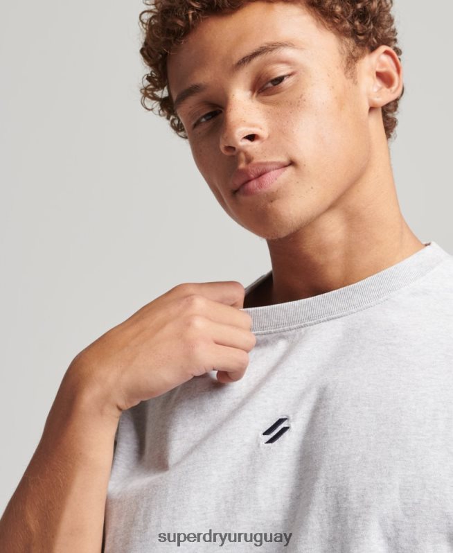 uy Superdry hombres playera holgada con logo esencial gris DT2N8Z4839 ropa