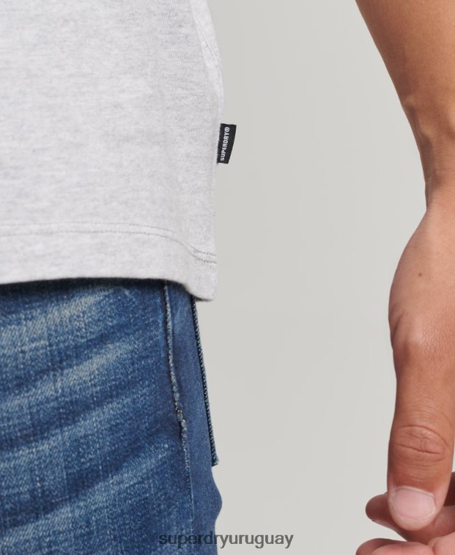 uy Superdry hombres playera holgada con logo esencial gris DT2N8Z4839 ropa
