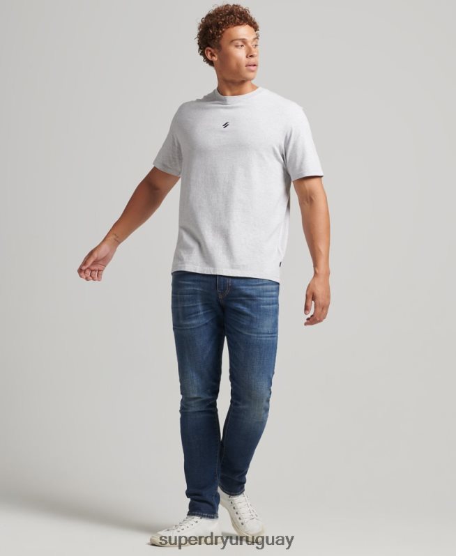 uy Superdry hombres playera holgada con logo esencial gris DT2N8Z4839 ropa