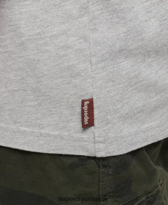 uy Superdry hombres playera japonesa con logo gráfico gris DT2N8Z61 ropa