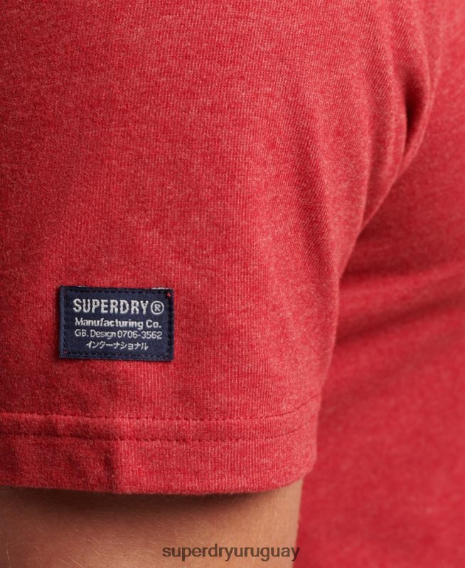 uy Superdry hombres playera jaspeada con logo corporativo vintage rojo DT2N8Z4826 ropa