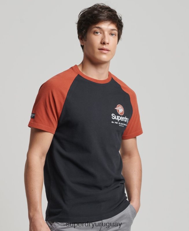 uy Superdry hombres playera raglán con logo gráfico Armada DT2N8Z4842 ropa