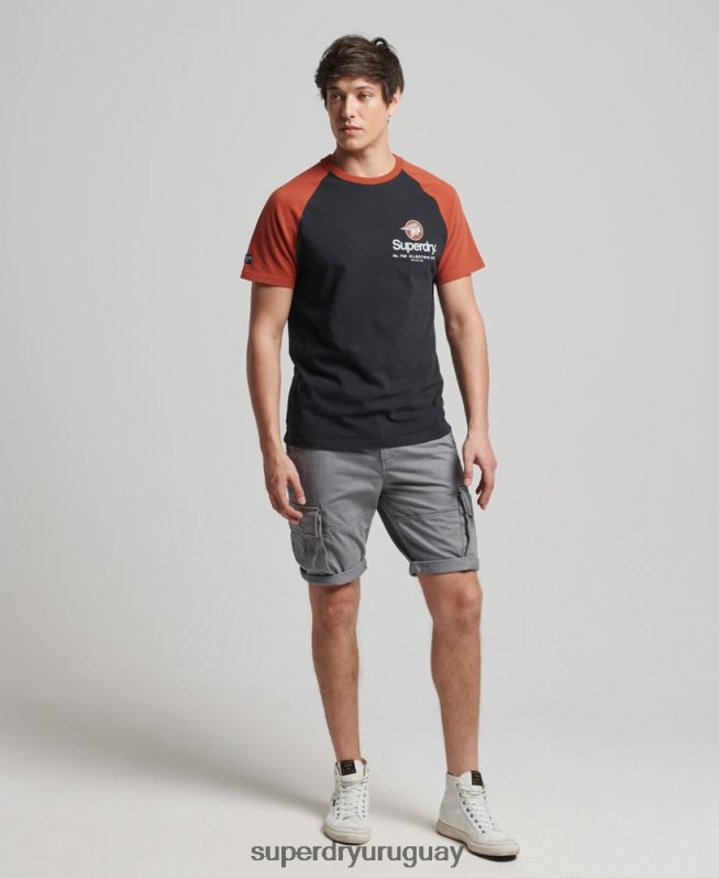 uy Superdry hombres playera raglán con logo gráfico Armada DT2N8Z4842 ropa