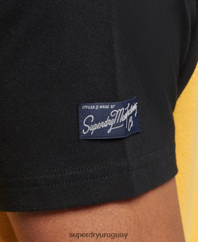 uy Superdry hombres playera raglán con logo gráfico amarillo DT2N8Z4860 ropa