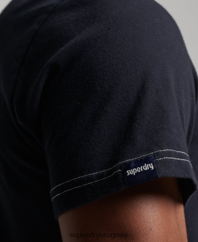 uy Superdry hombres playera vintage de rayas de los años 70 Armada DT2N8Z4873 ropa