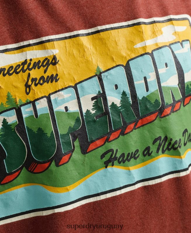 uy Superdry hombres postal de viaje camiseta gráfica rojo DT2N8Z4820 ropa