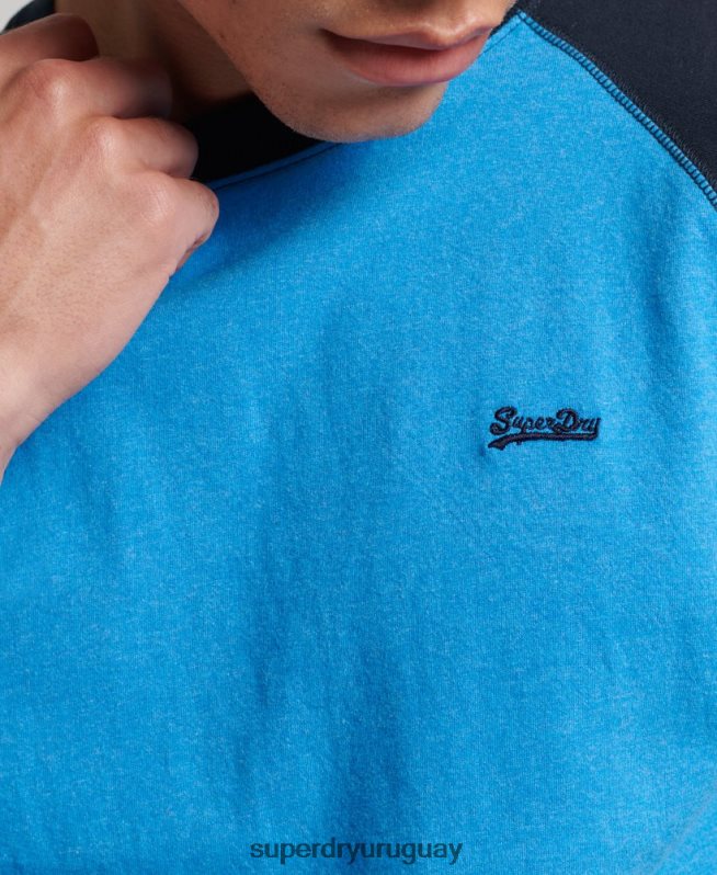 uy Superdry hombres top básico de béisbol de manga larga de algodón orgánico Armada DT2N8Z1587 ropa