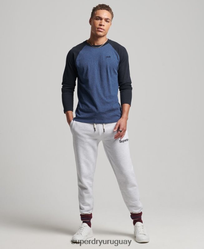 uy Superdry hombres top básico de béisbol de manga larga de algodón orgánico Armada DT2N8Z6446 ropa