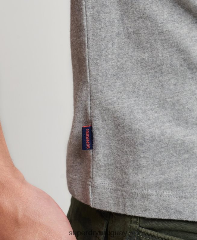 uy Superdry hombres top básico de béisbol de manga larga de algodón orgánico rojo DT2N8Z1527 ropa