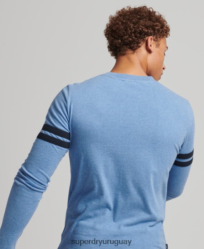 uy Superdry hombres top de algodón orgánico con logo vintage azul DT2N8Z1567 ropa