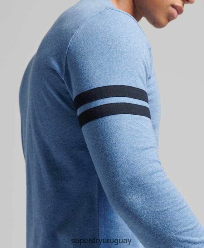 uy Superdry hombres top de algodón orgánico con logo vintage azul DT2N8Z1567 ropa