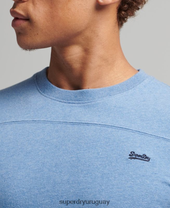uy Superdry hombres top de algodón orgánico con logo vintage azul DT2N8Z1567 ropa