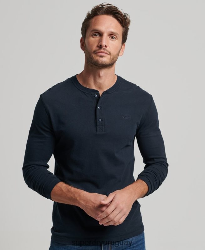 uy Superdry hombres top de algodón orgánico con logo vintage bordado Armada DT2N8Z1457 ropa