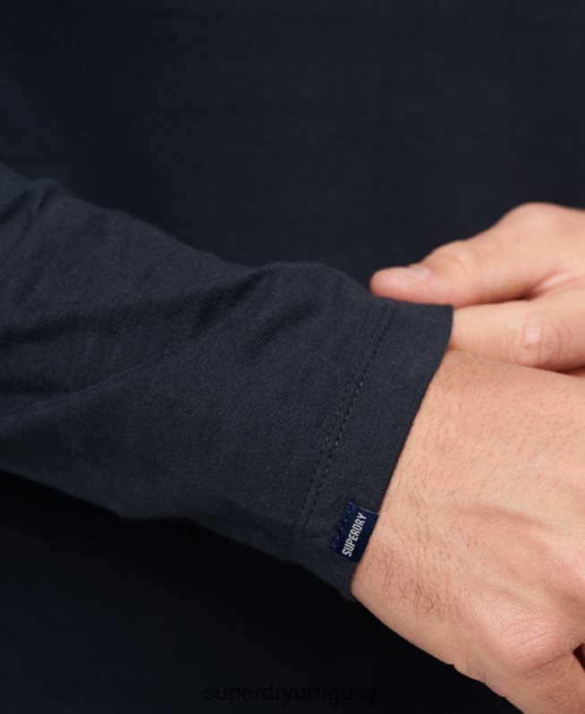 uy Superdry hombres top de algodón orgánico con logo vintage bordado Armada DT2N8Z1462 ropa