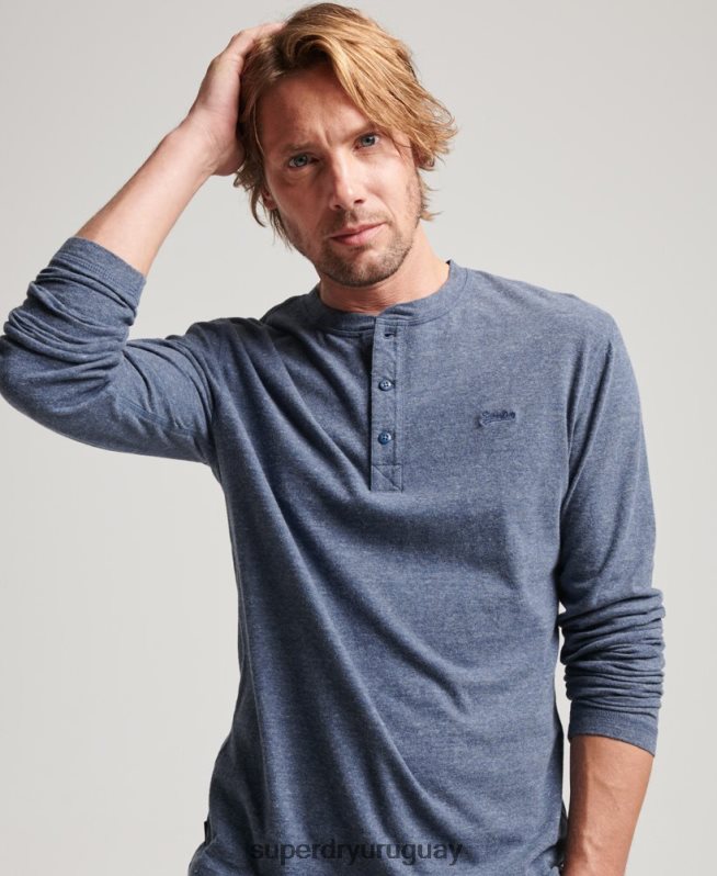 uy Superdry hombres top de algodón orgánico con logo vintage bordado Armada DT2N8Z1525 ropa