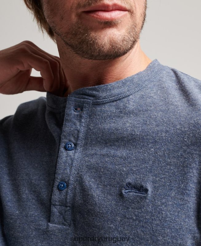 uy Superdry hombres top de algodón orgánico con logo vintage bordado Armada DT2N8Z1525 ropa