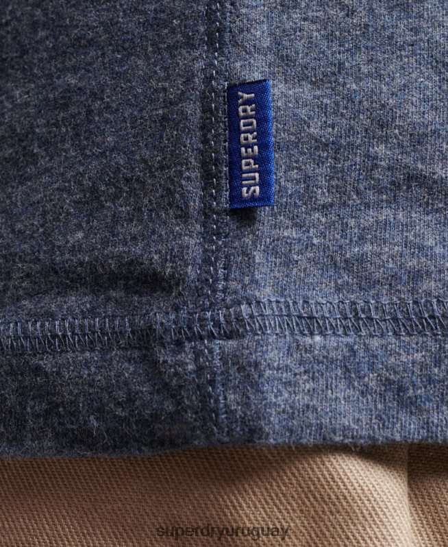 uy Superdry hombres top de algodón orgánico con logo vintage bordado Armada DT2N8Z1525 ropa