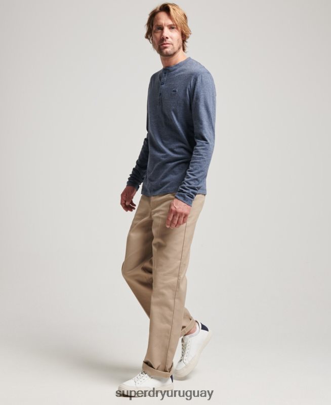 uy Superdry hombres top de algodón orgánico con logo vintage bordado Armada DT2N8Z1525 ropa