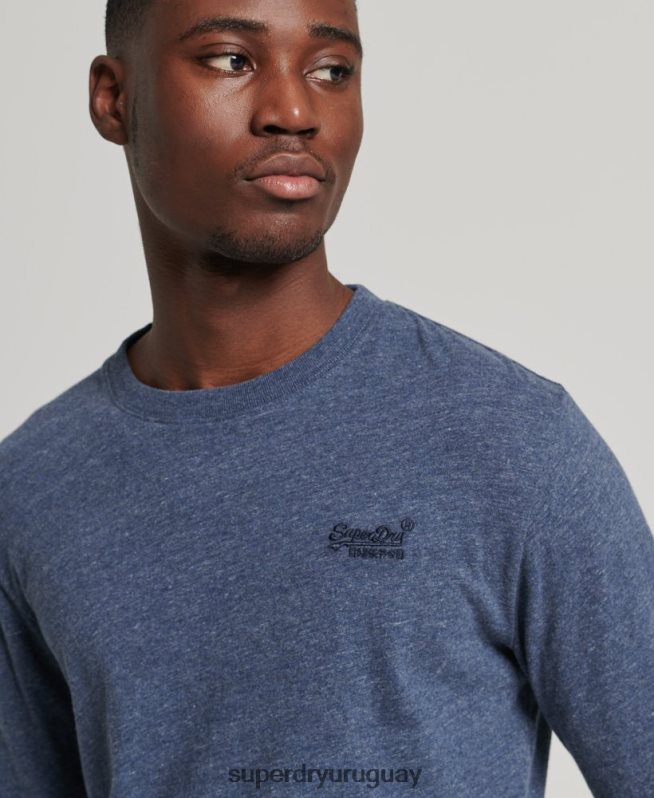 uy Superdry hombres top de algodón orgánico con logo vintage bordado Armada DT2N8Z1548 ropa