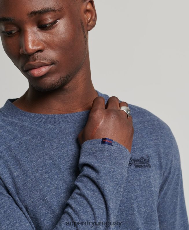 uy Superdry hombres top de algodón orgánico con logo vintage bordado Armada DT2N8Z1548 ropa