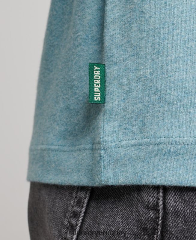 uy Superdry hombres top de algodón orgánico con logo vintage bordado azul DT2N8Z95 ropa