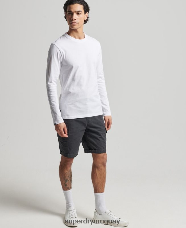 uy Superdry hombres top de algodón orgánico con logo vintage bordado blanco DT2N8Z1539 ropa