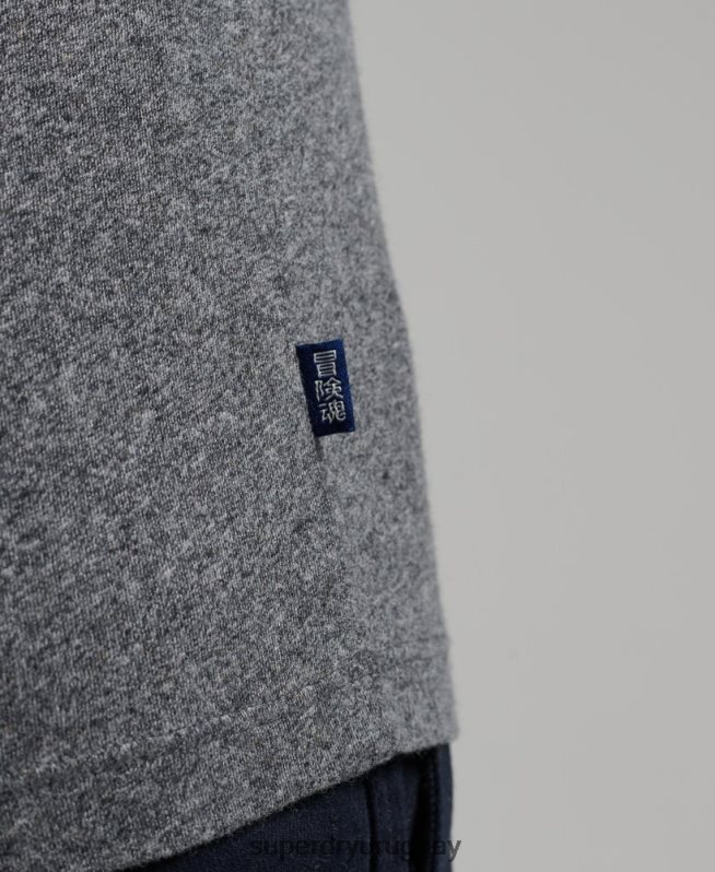 uy Superdry hombres top de algodón orgánico con logo vintage bordado gris DT2N8Z6401 ropa