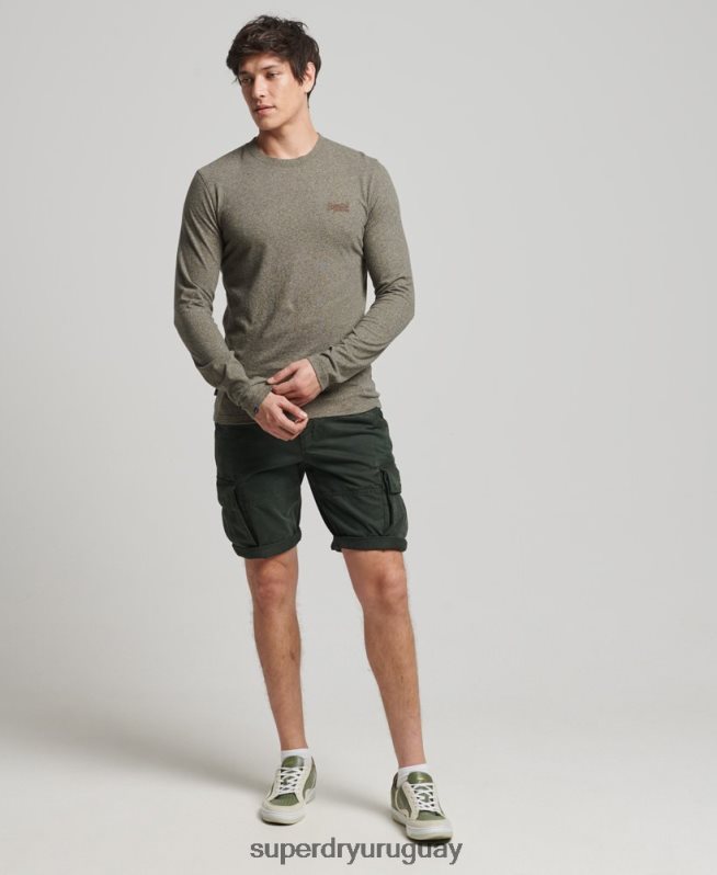 uy Superdry hombres top de algodón orgánico con logo vintage bordado marrón DT2N8Z6418 ropa