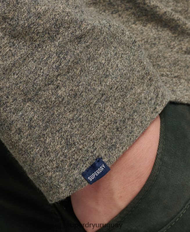 uy Superdry hombres top de algodón orgánico con logo vintage bordado marrón DT2N8Z6418 ropa