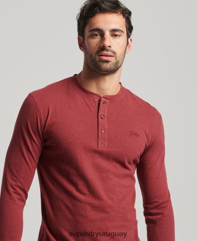 uy Superdry hombres top de algodón orgánico con logo vintage bordado rojo DT2N8Z1461 ropa