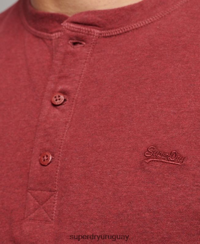 uy Superdry hombres top de algodón orgánico con logo vintage bordado rojo DT2N8Z1461 ropa