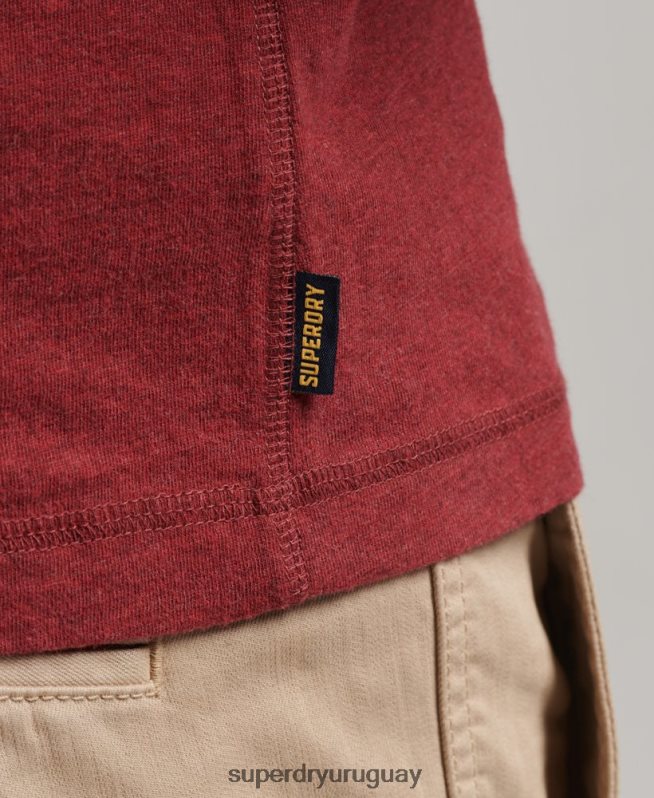 uy Superdry hombres top de algodón orgánico con logo vintage bordado rojo DT2N8Z1461 ropa
