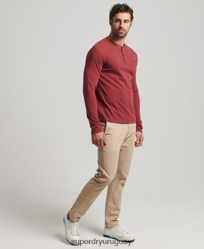 uy Superdry hombres top de algodón orgánico con logo vintage bordado rojo DT2N8Z1461 ropa