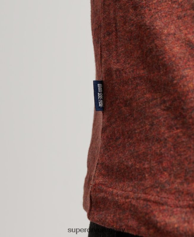 uy Superdry hombres top de algodón orgánico con logo vintage bordado rojo DT2N8Z1468 ropa