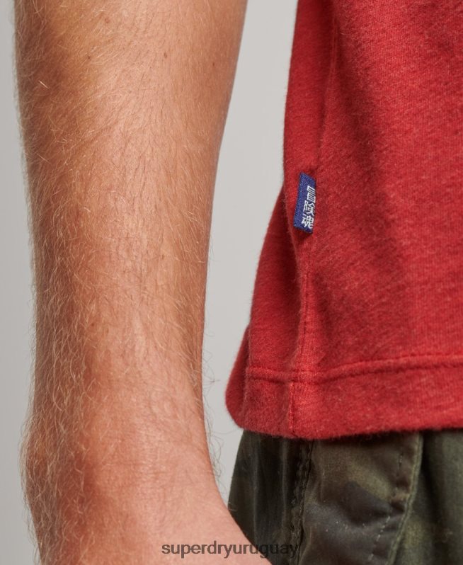 uy Superdry hombres top de algodón orgánico con logo vintage bordado rojo DT2N8Z1515 ropa