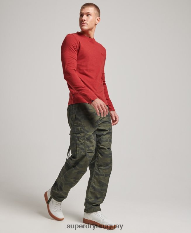 uy Superdry hombres top de algodón orgánico con logo vintage bordado rojo DT2N8Z1515 ropa