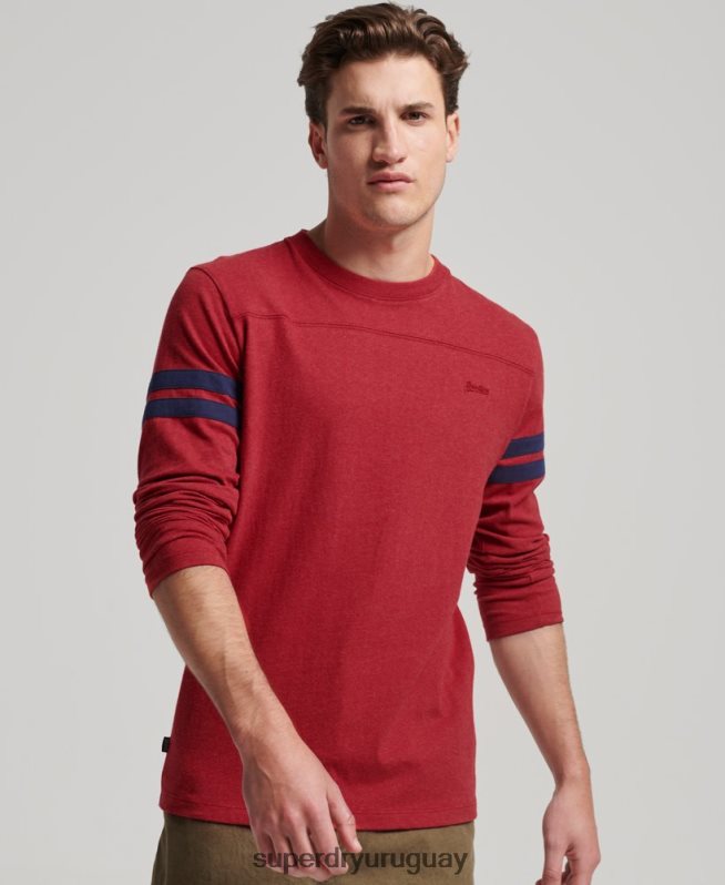 uy Superdry hombres top de algodón orgánico con logo vintage rojo DT2N8Z1474 ropa